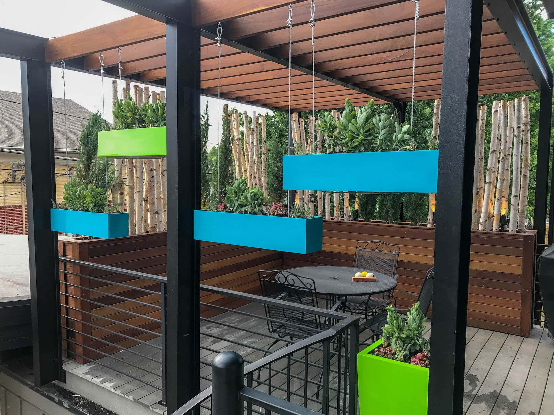Hanging Planters and Pergola