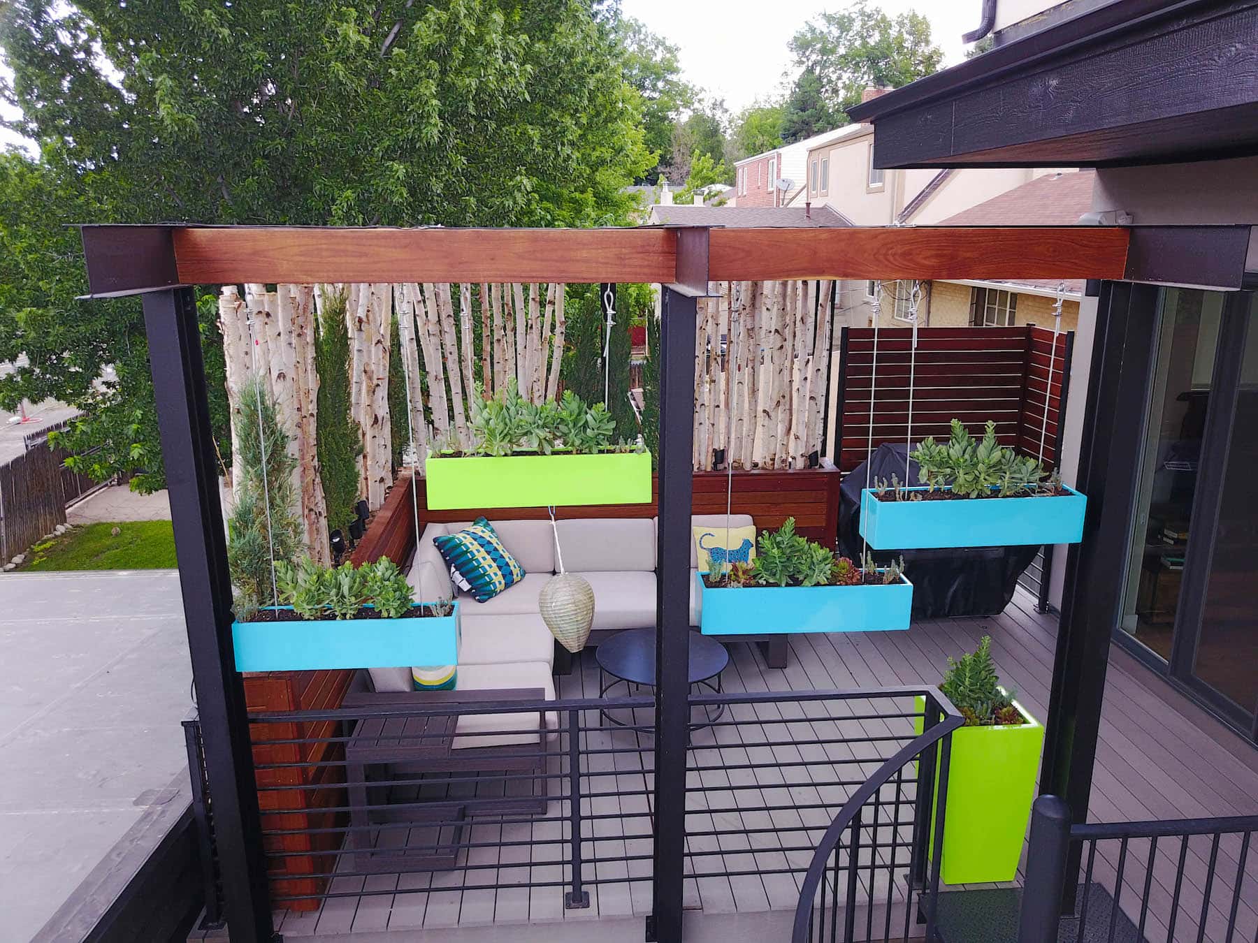 Pergola With Hanging Planters