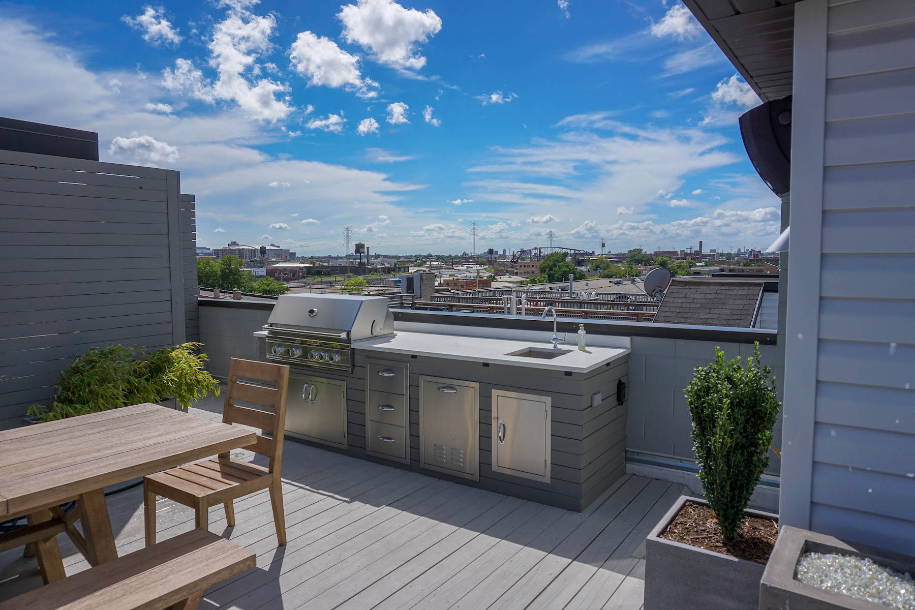 Rooftop Terrace Outdoor Kitchen Dining Denver CO