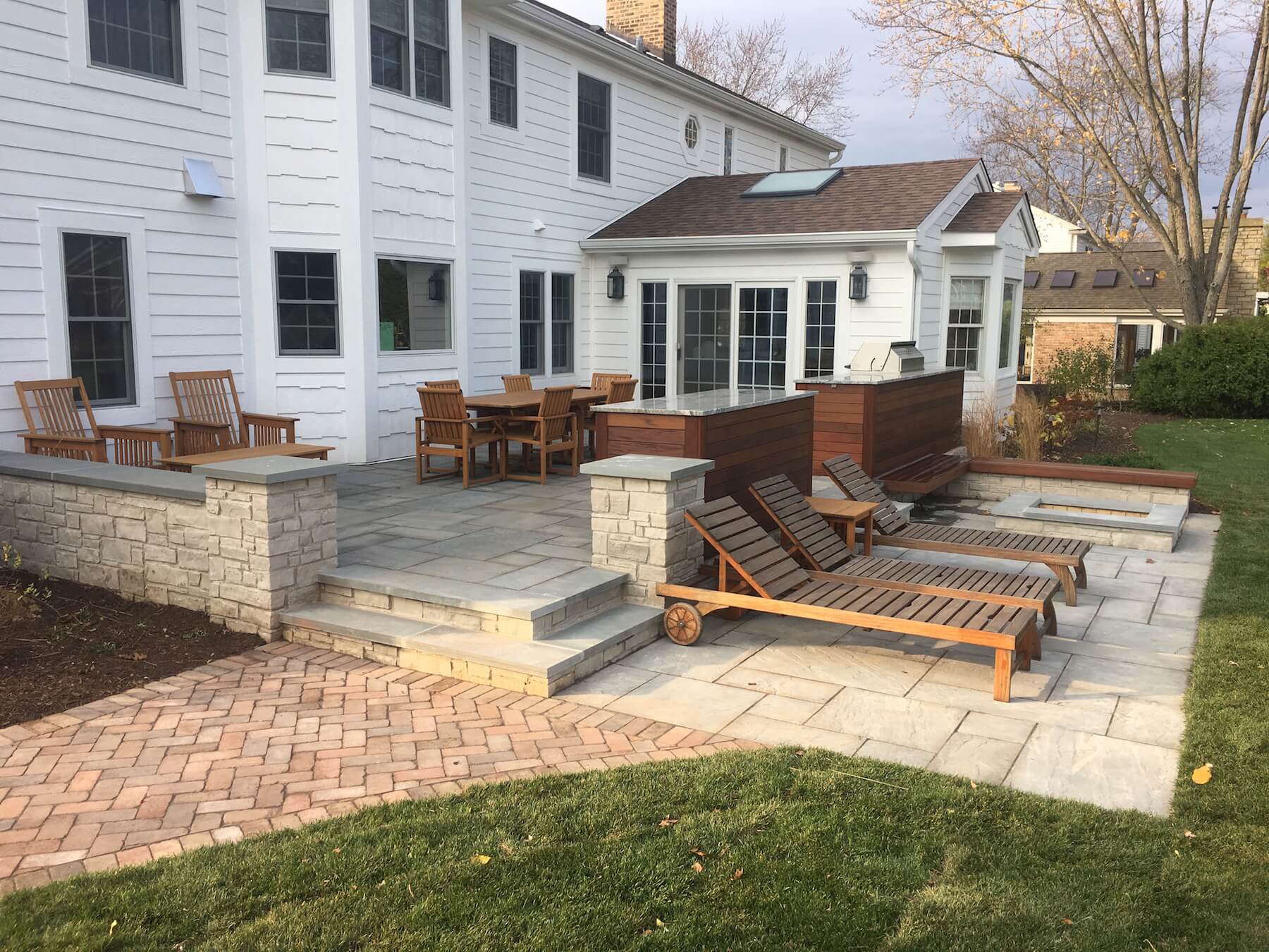 Stone paver patio and paver walkway Denver Colorado