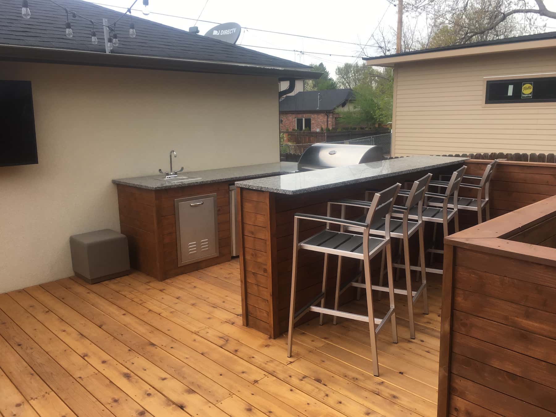 Bar & Outdoor Kitchen outdoor kitchen deck railing lights outdoor dining cherry creek denver co