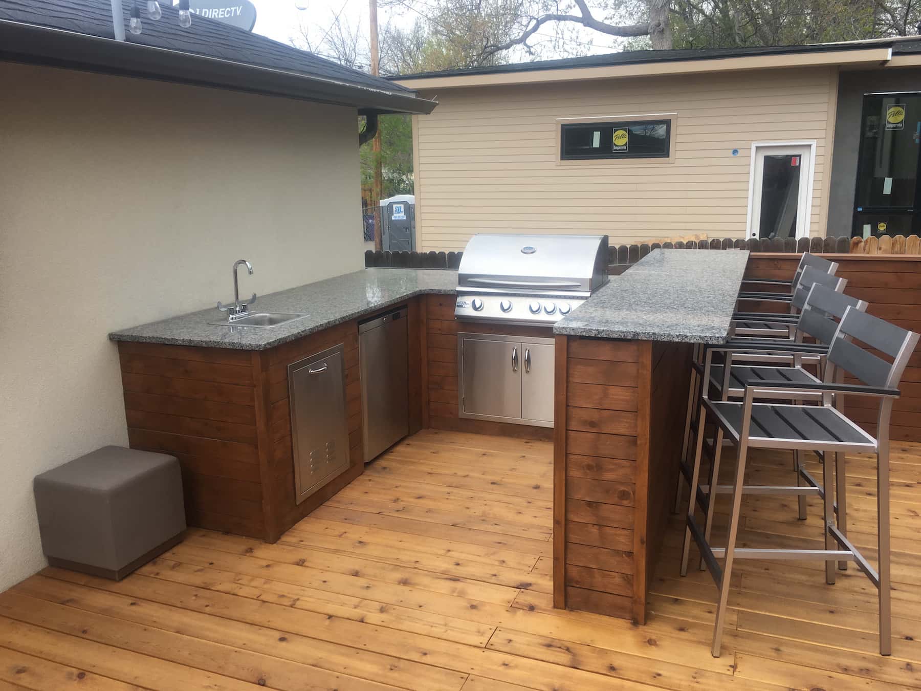 Deck With Outdoor Kitchen & Bar outdoor kitchen deck railing lights outdoor dining cherry creek denver co