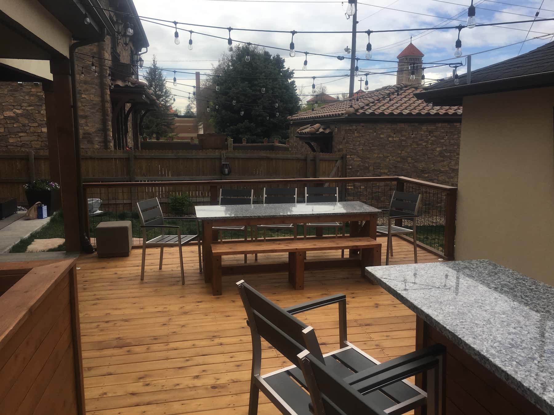 Deck With Outdoor Kitchen outdoor kitchen deck railing lights outdoor dining cherry creek denver co
