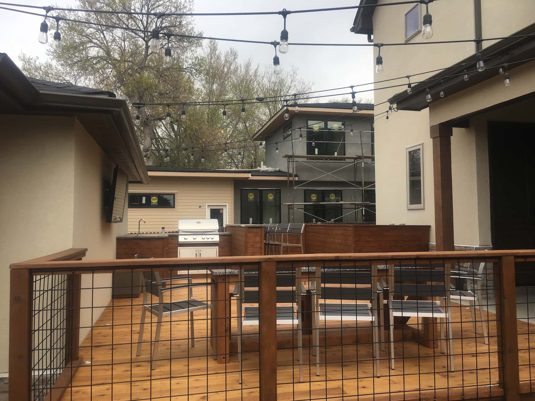 Deck With Outdoor Kitchen outdoor kitchen deck railing lights outdoor dining cherry creek denver co