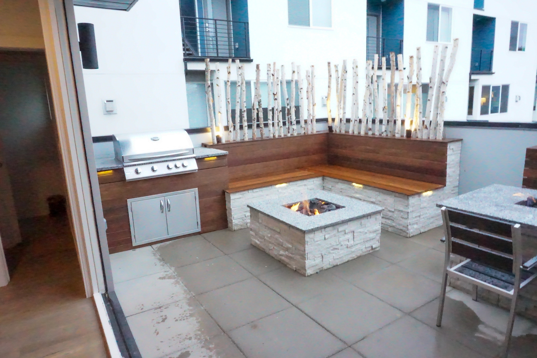 Built-In Grill and Fire Pit