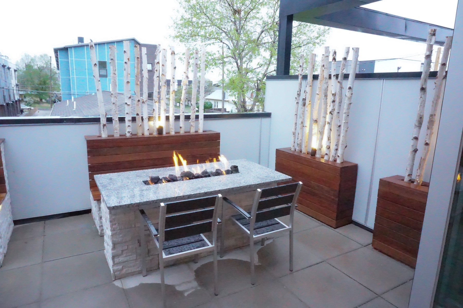 Fire Table With Privacy Fence