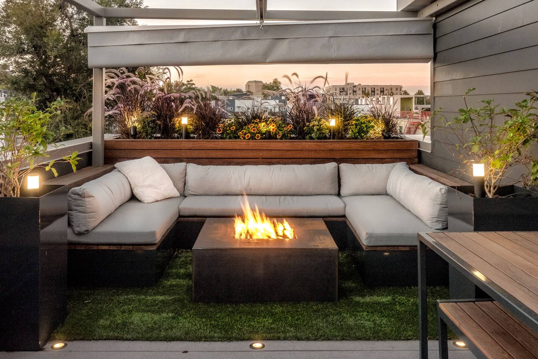 Built-In Furniture With Fire Pit