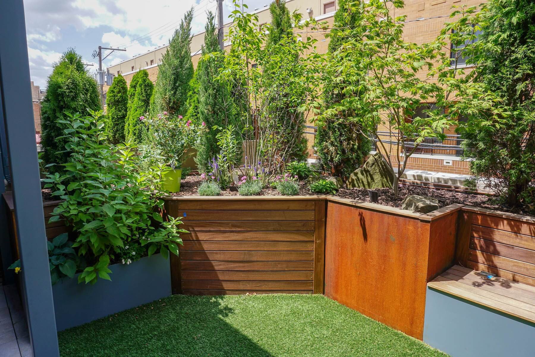 Built-In Planters and Turf Built-In Planters and Turf
