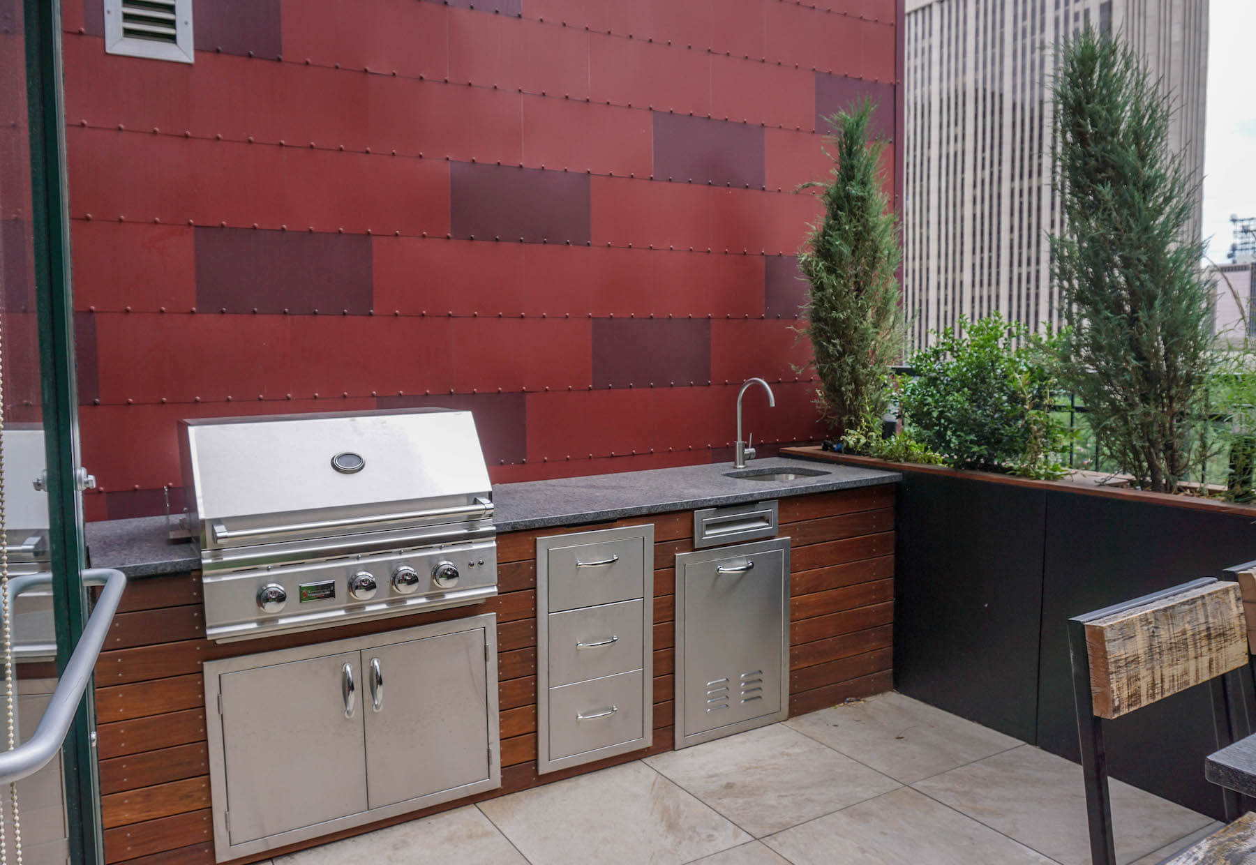 Built-In Furniture Rooftop Deck Outdoor Kitchen Built-In Planters Downtown Denver