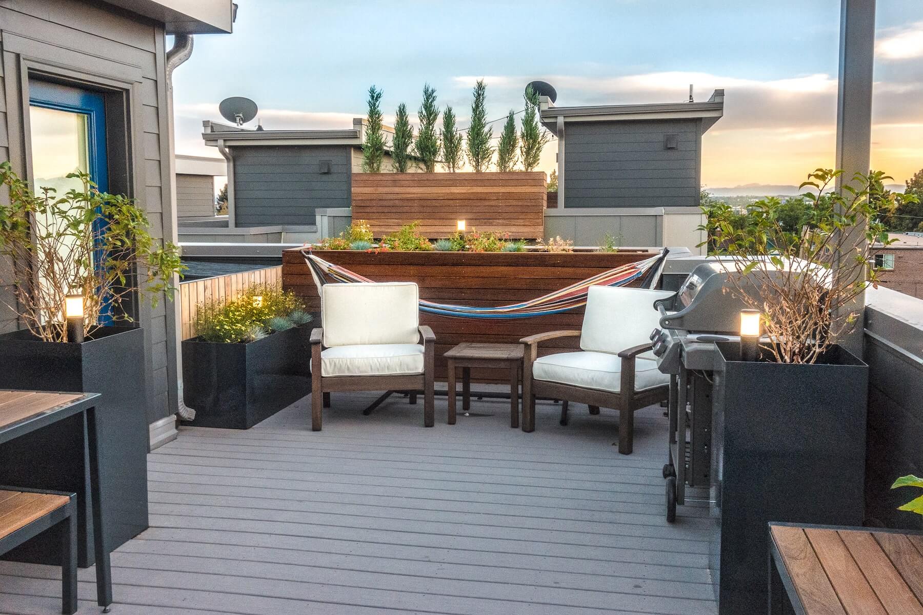 Sitting Area With Built-In Planters