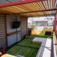 Pergola Daybed Planters Hot Tub Outdoor Dining TV Mile High Stadium Denver CO