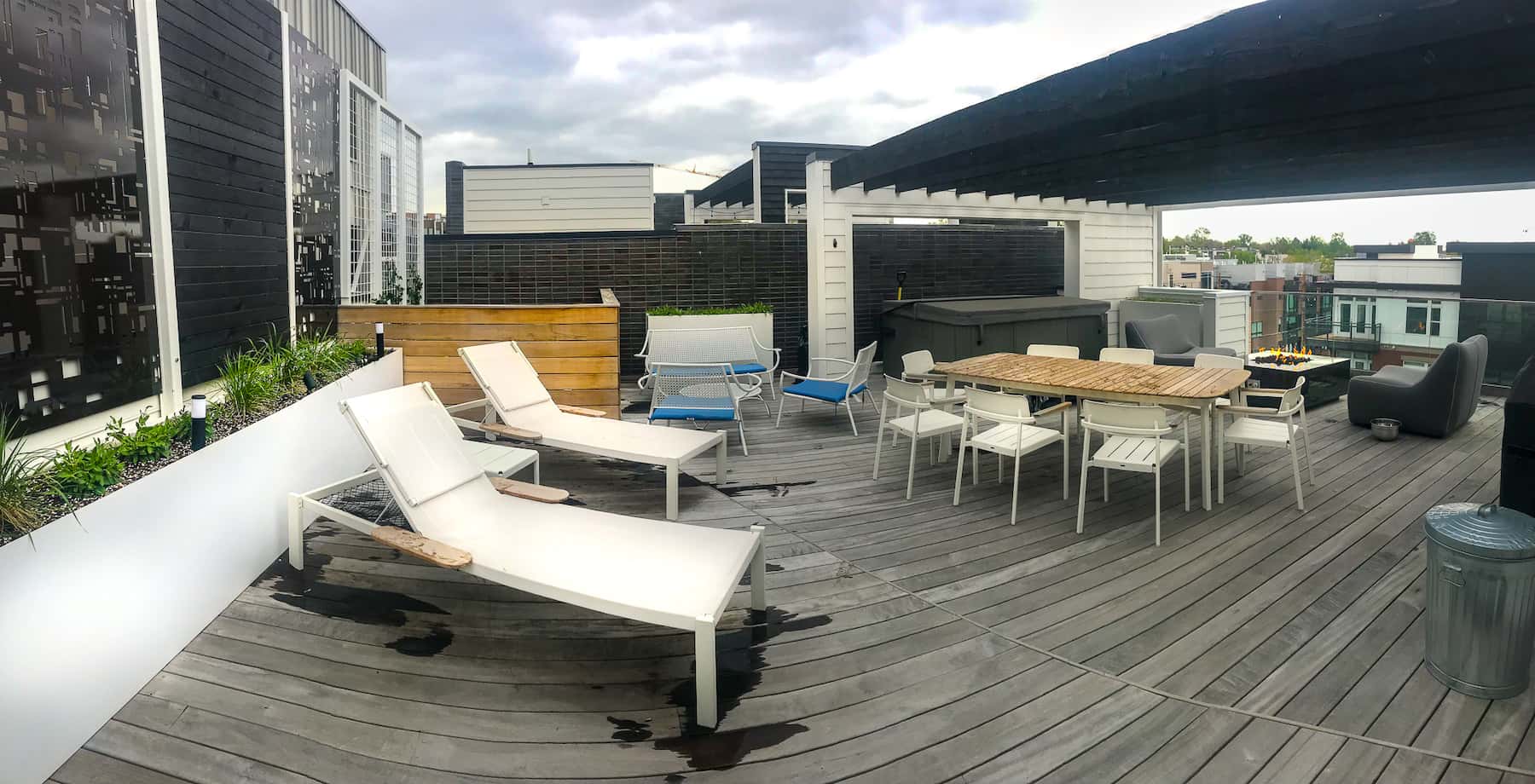 Pergola Privacy Wall Eating Area Rooftop Deck Pergola Privacy Wall Outdoor Dining LoHi Denver, CO