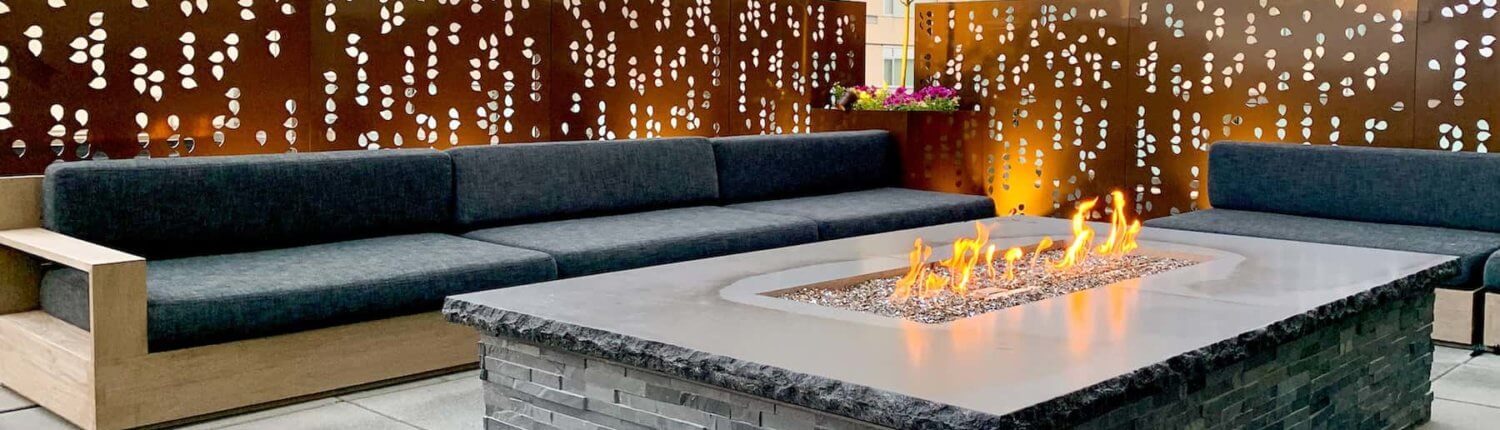 Fire Pit With Seating And Privacy Screen Cherry Creek Denver CO