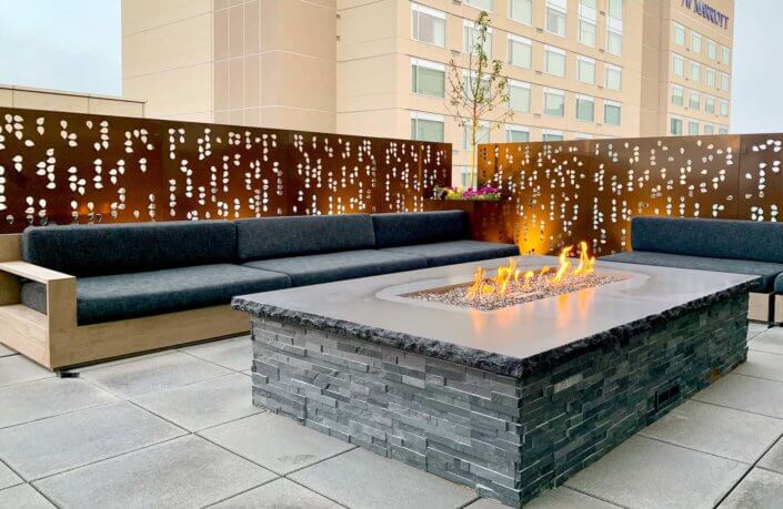 Fire Pit With Seating And Privacy Screen Cherry Creek Denver CO