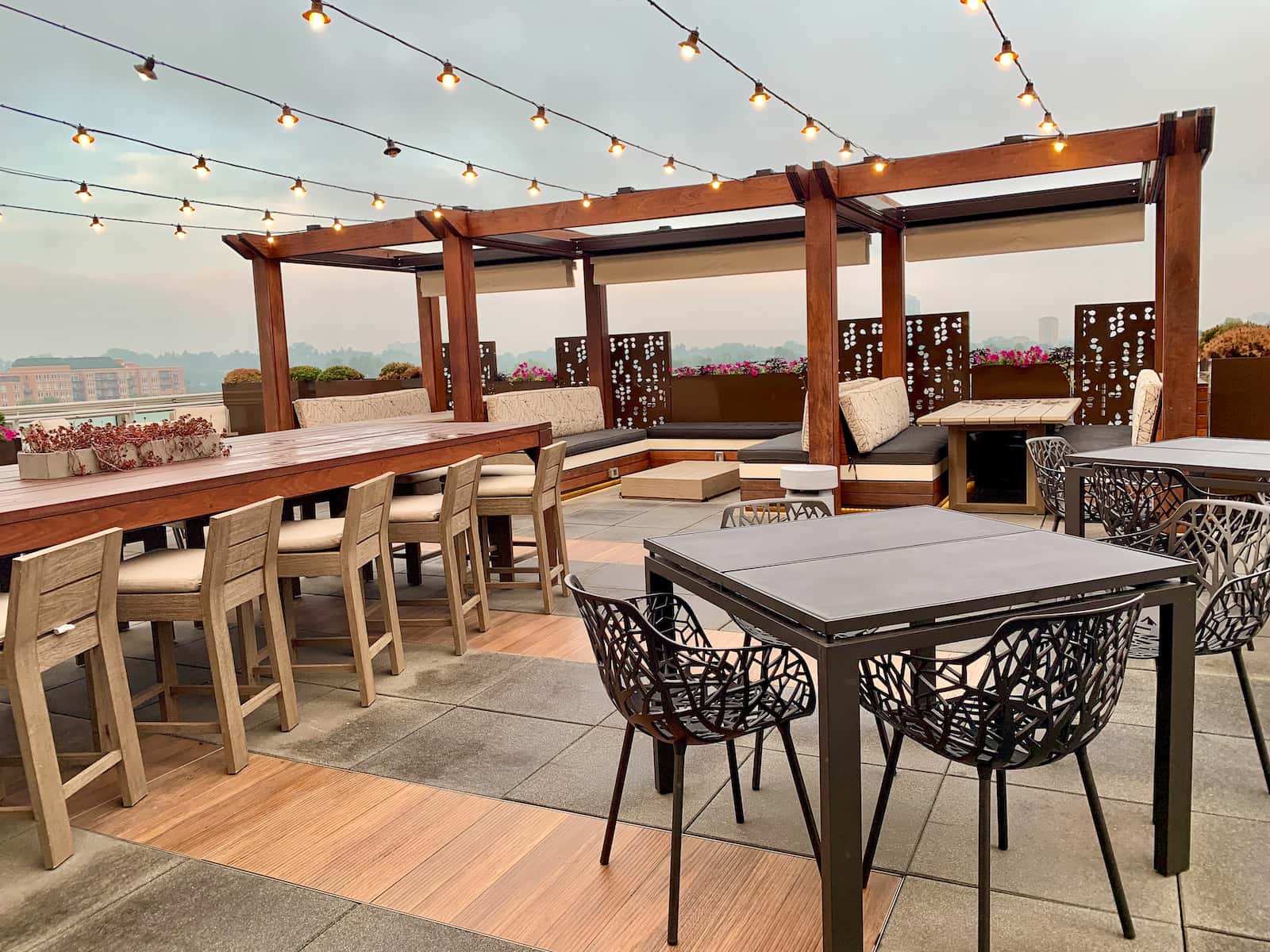 Commercial Rooftop Lighting Rooftop Patio With Lighting And Seating Cherry Creek Denver CO