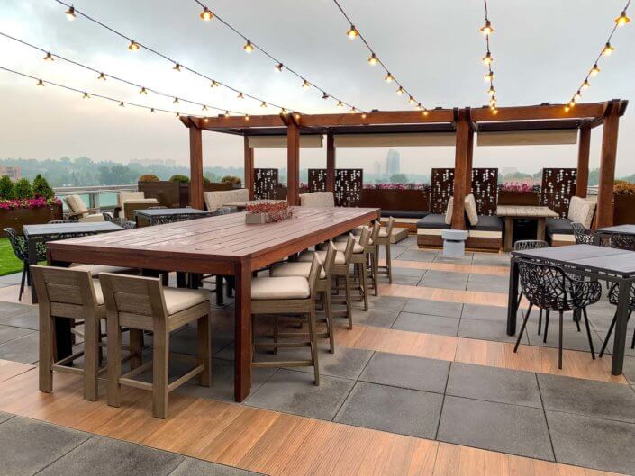 Outdoor Dining String Lights Cherry Creek Denver CO