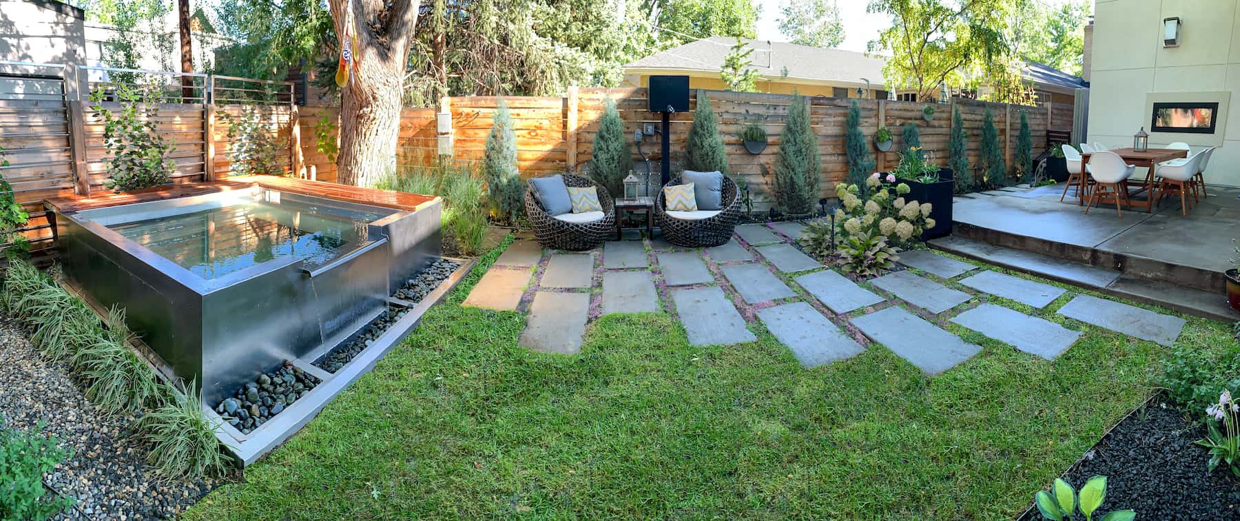 Concrete Patio, Hot Tub With Waterfall Bonnie Brae Denver CO