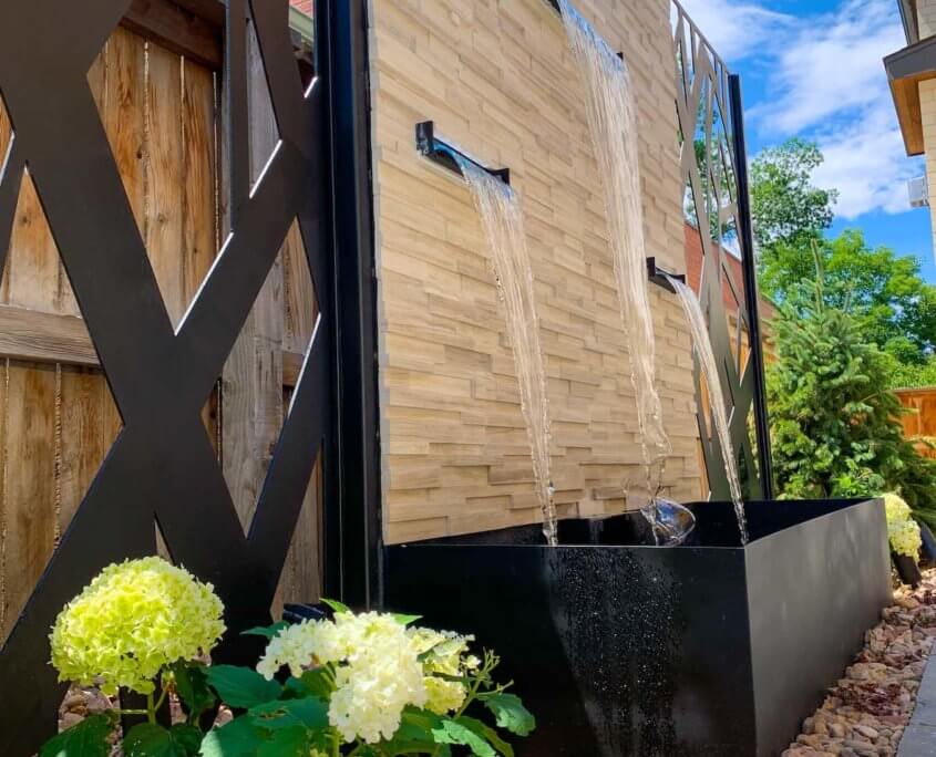Steel Panels Water Feature Bonnie Brae Denver CO