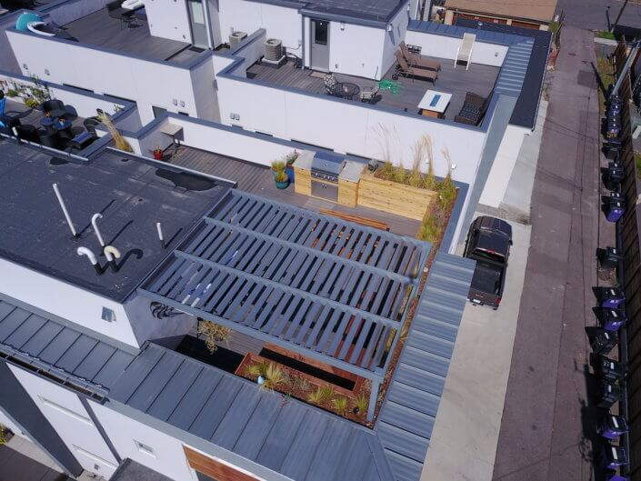 Roof Deck Planters Outdoor furniture Pergola Sloans Lake Denver CO Roof Deck and Garden