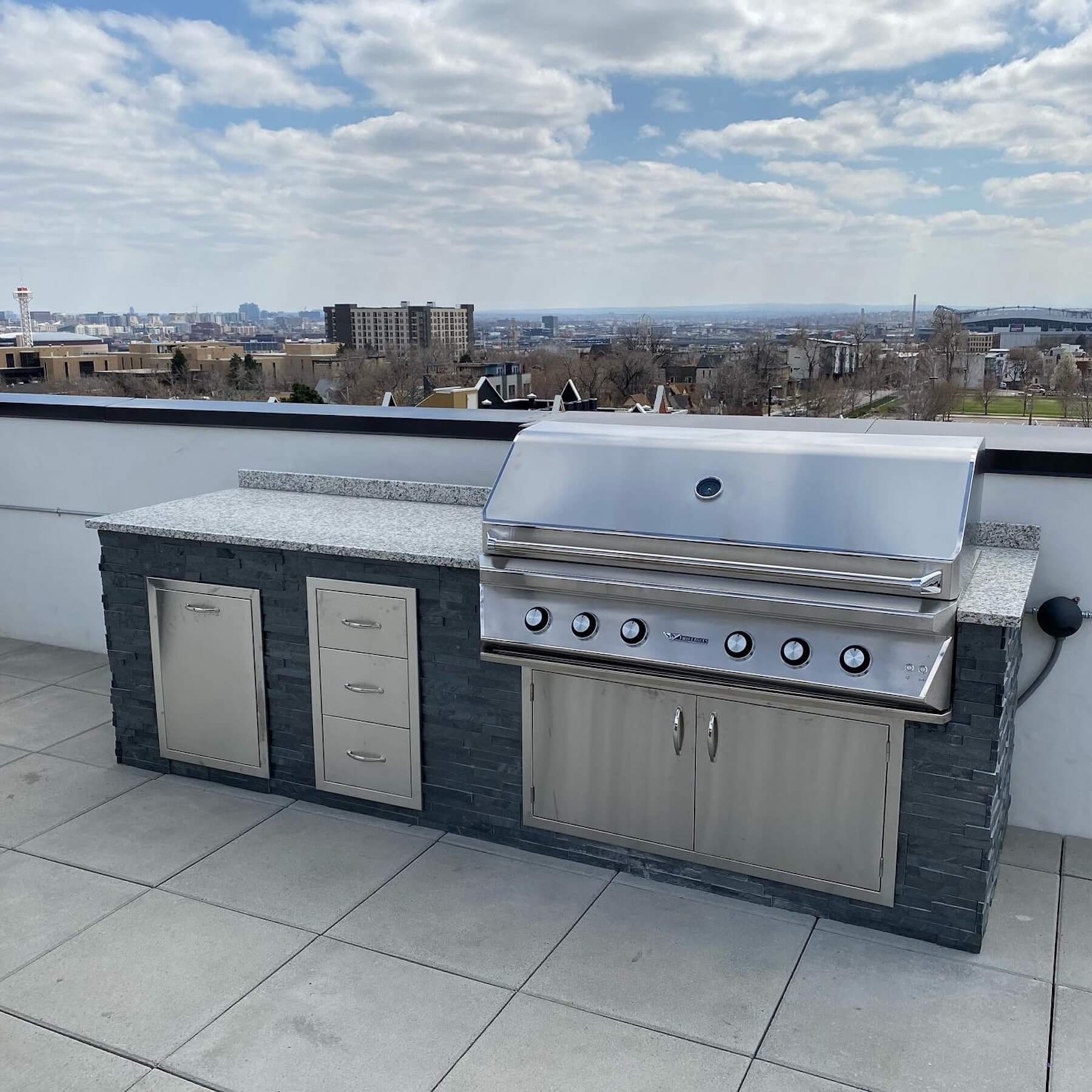 Granite Outdoor Kitchen custom stone granite outdoor kitchen rooftop deck denver co