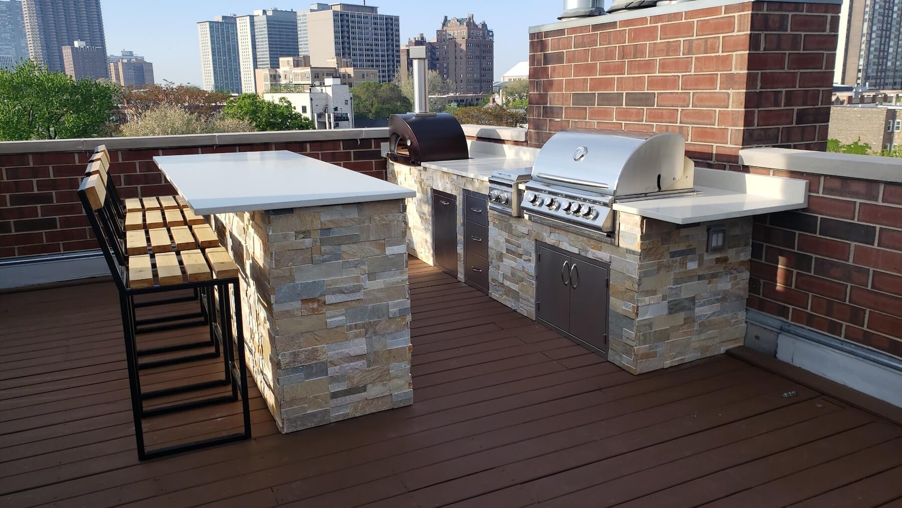 Rooftop Deck Outdoor Kitchen Granite Countertops Rooftop Kitchen Denver Co