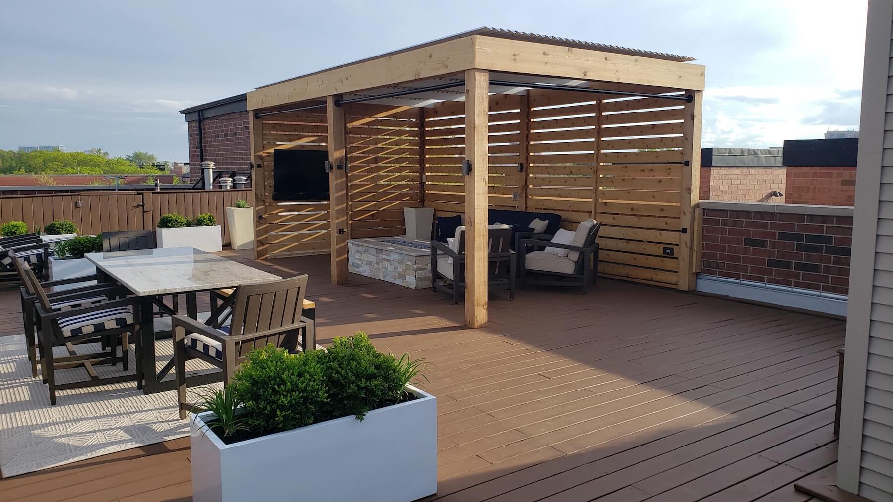 Rooftop Deck Pergola & Privacy Fencing Rooftop Denver Co