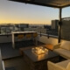 rooftop deck steel pergola privacy screening fire pit outdoor dining denver co