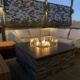 rooftop deck steel pergola privacy screening fire pit outdoor tv denver co