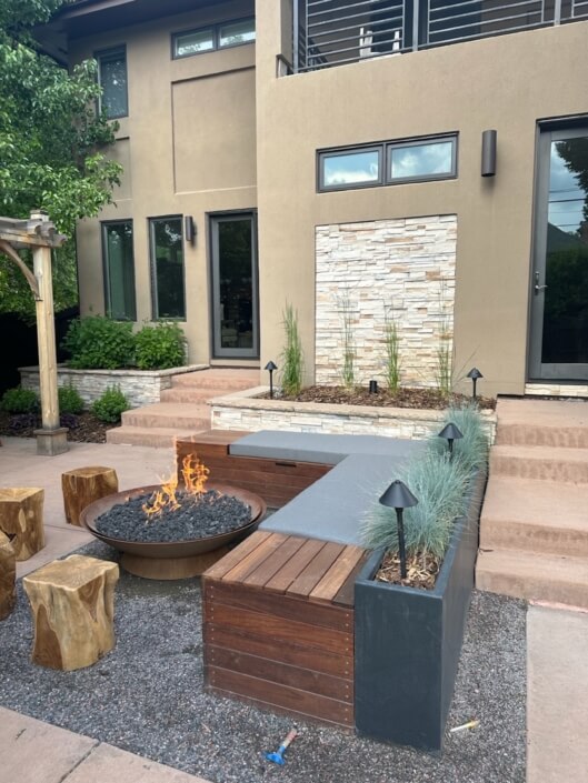 Backyard patio fire pit washington park denver co