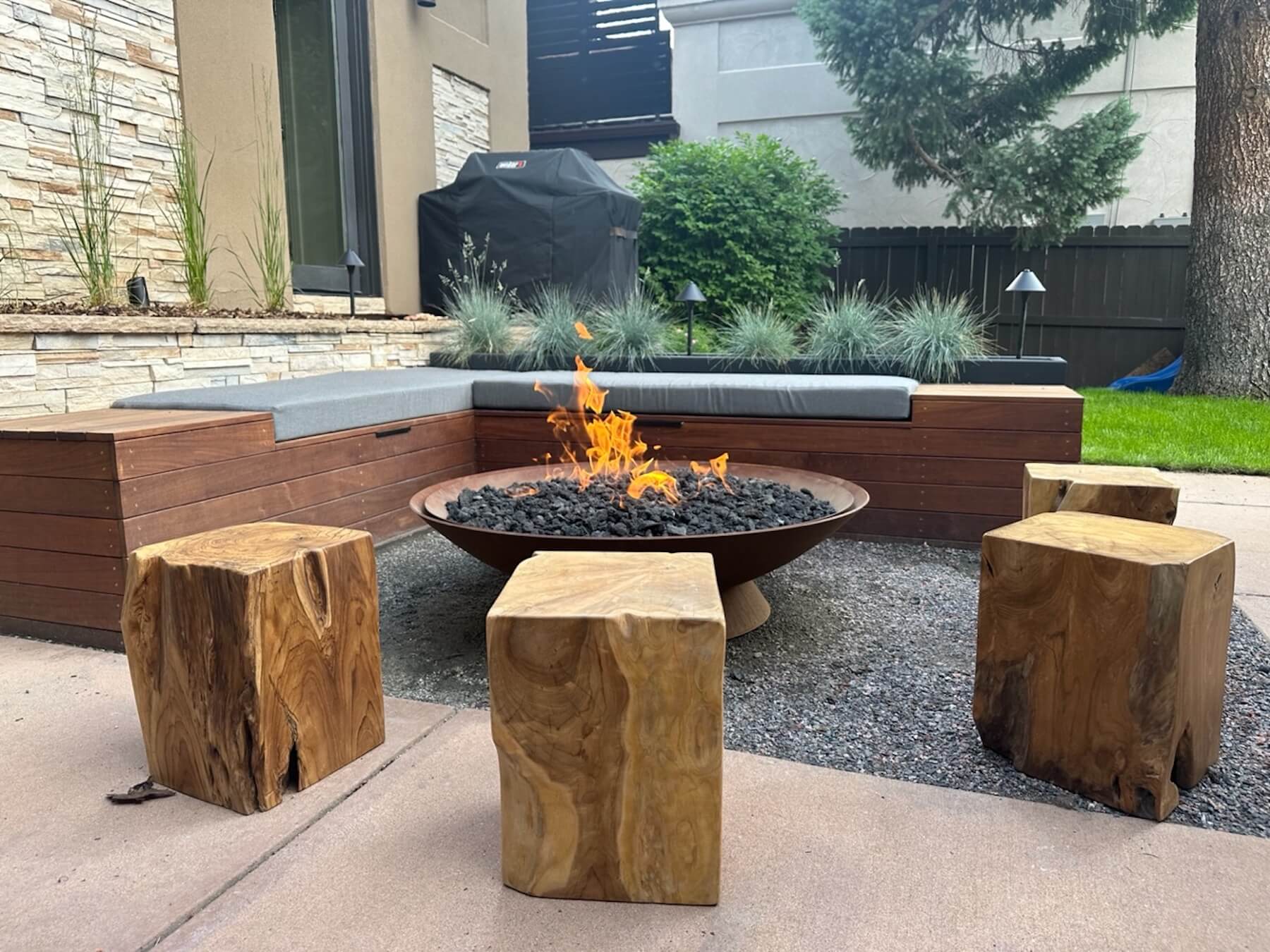 Fire pit with stools washington park denver co