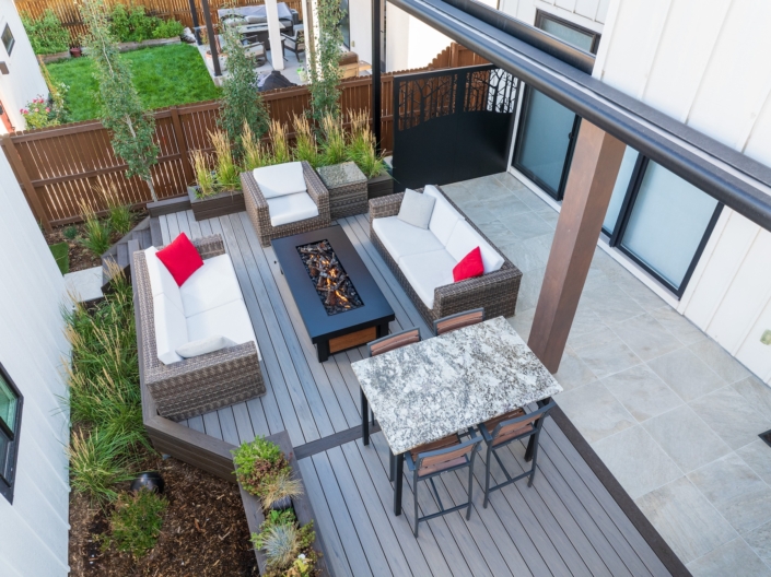 Porcelain pavers composite decking fire pit sloan's lake denver
