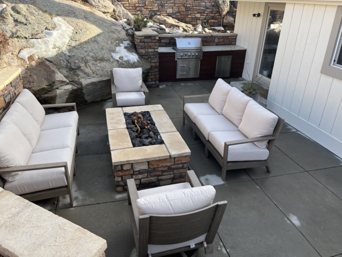 Ipe Outdoor Kitchen Fire Table castle rock colorado