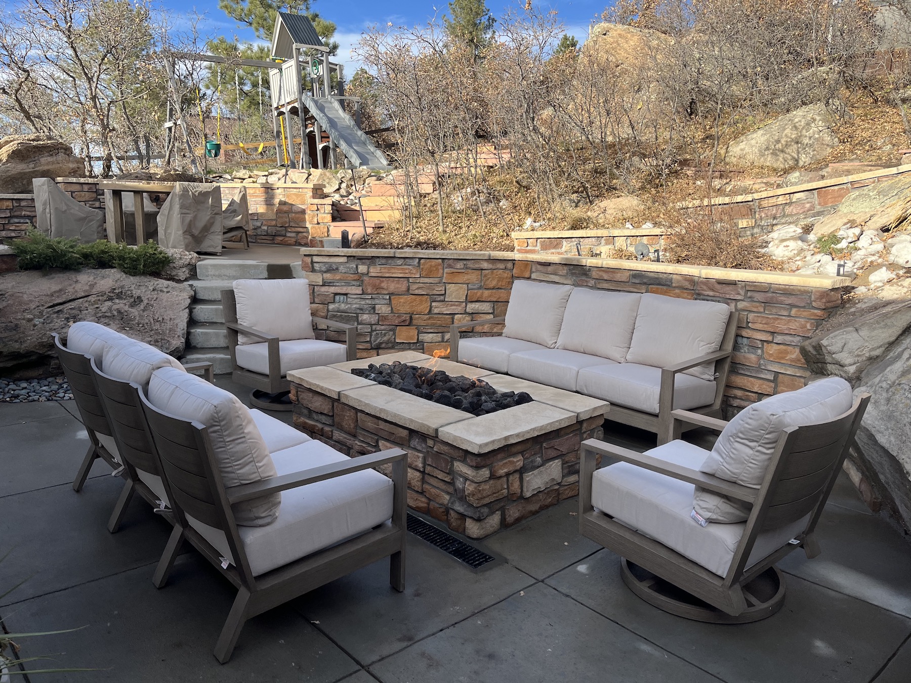 Stone Veneer Cladding sun west patio furniture castle rock colorado