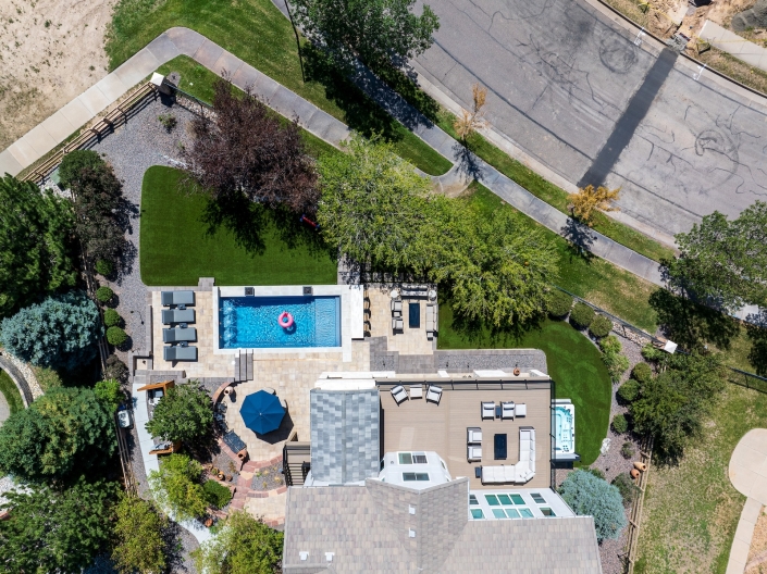 backyard deck and pool patio in centennial, co