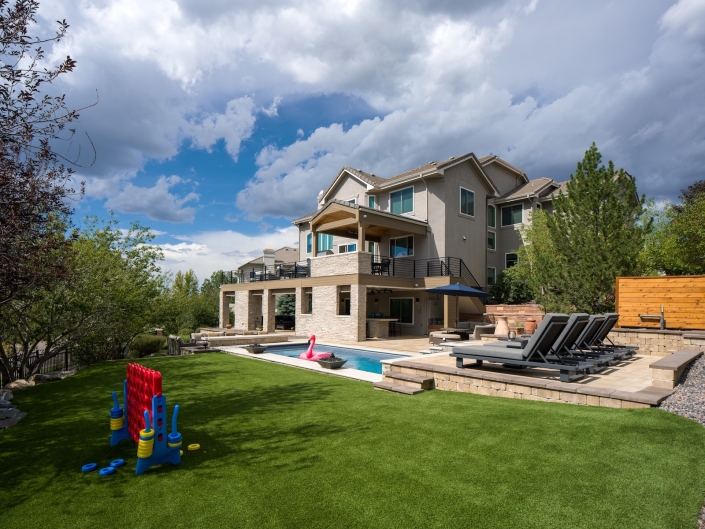 backyard pool patio in centennial, co