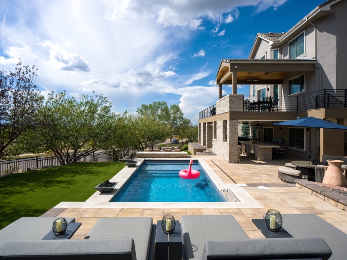 backyard paver patio in centennial, co
