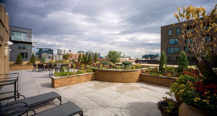 paver rooftop deck planters in denver