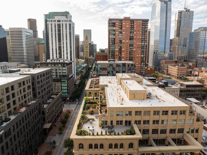porcelain paver rooftop deck in downtown denver