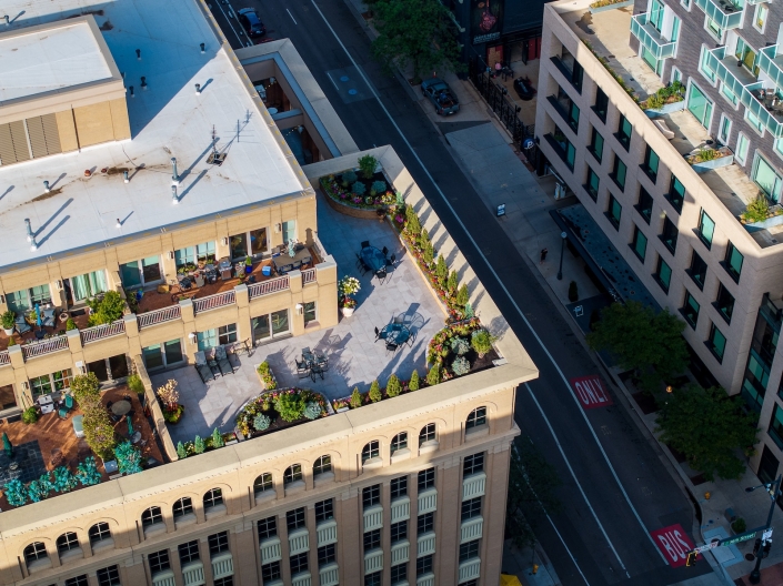 porcelain paver rooftop deck in lodo denver
